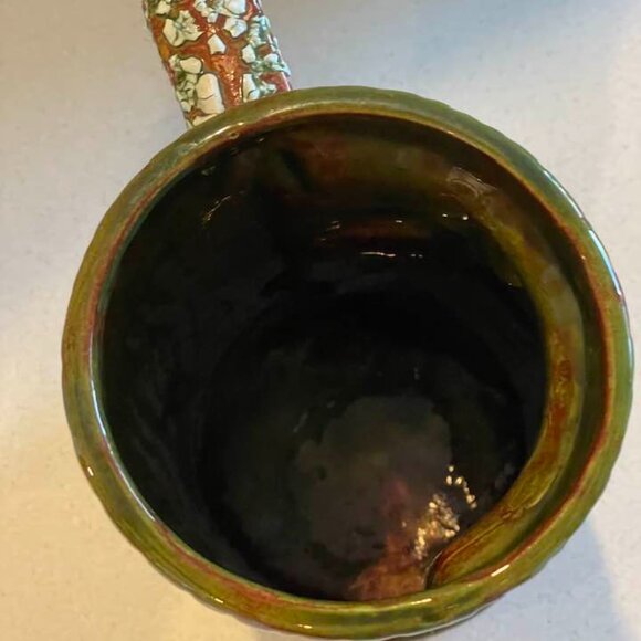 VTG 1975 Large Brutalist Art Pottery Virgo Tankard Stein Vase Signed & Dated - Picture 12 of 14